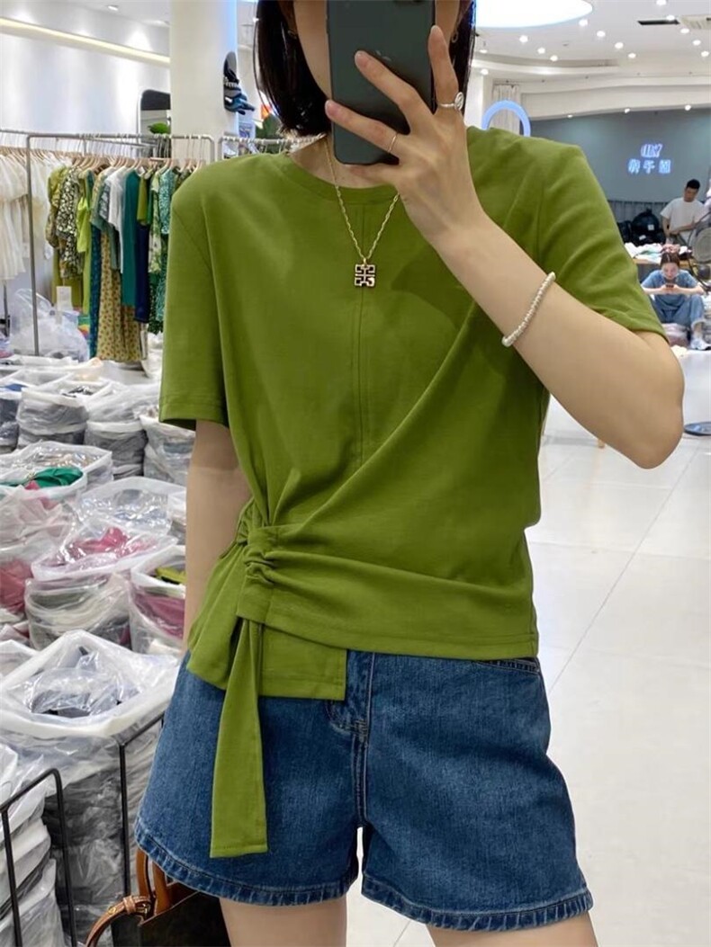 夏季新款，飘带T恤，女装T恤，月光水岸