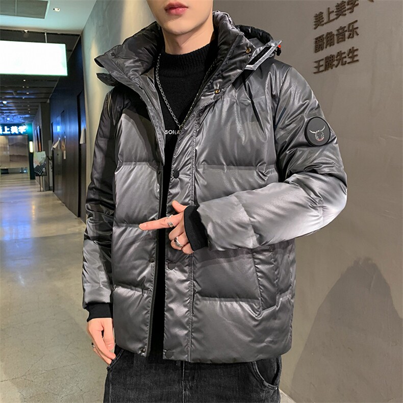 新款宽松休闲外套男士冬季连帽加厚保暖羽绒服中青年时尚潮流上衣,男装羽绒服,电商B212（原钱塘6029）
