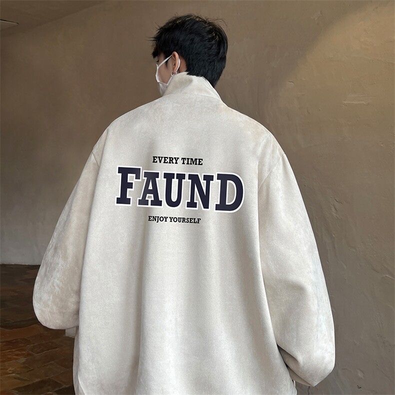 麂皮绒夹克男大码立领褂子外套JK85295-P68加绒款-P78,男装夹克,电商A040