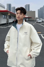 特批P60无差价2025春两面穿变色龙夹克男翻领美式痞帅外套J5202，男装夹克，电商A001-1