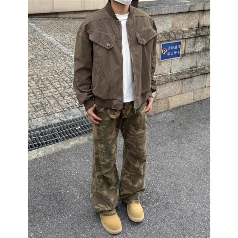 美式复古工装夹克男女春秋冬新款棒球服宽松痞帅外套HHF25P65,男装夹克,星座1013-5