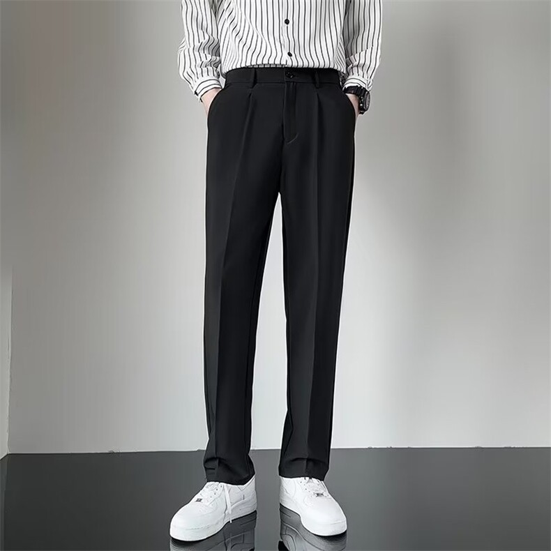 高级感西裤男夏季阔腿直筒宽松潮牌休闲长裤垂感西装裤子韩版痞帅，男装西服套装，星座506A