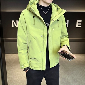 M21 P120 2025秋冬新款二棉加棉夹克连帽冲风衣男士外套棉服图片