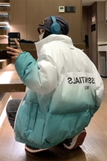 主推中性风渐变色情侣装男装棉衣宽松棉服冬装外套G1036P128，男装棉衣，电商A339