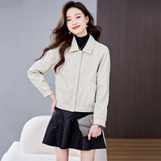 皮衣外套女2024年春季新款水洗皮机车服显瘦pu皮夹克韩版短外套潮，女装套装/套裙，潮流依族