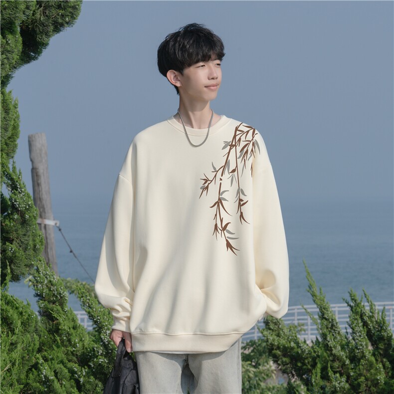 抖音品质秋季新款风纯棉印花宽松圆领卫衣wycm262特批28-控49,男装卫衣,星座605(原A050)