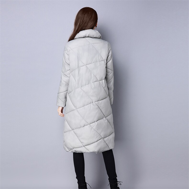 加厚长袖排扣纯色棉衣/棉服简约百搭甜美直筒长款2020年冬季,女装棉衣/棉服,独衣靓