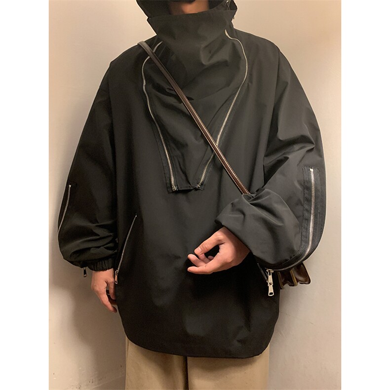 JK8105/P75秋装新款美式潮牌机能防水冲锋衣宽松夹克工装防风外套,男装夹克,电商A141