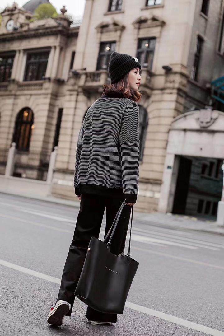 条纹高领卫衣，女装卫衣/绒衫，月光水岸