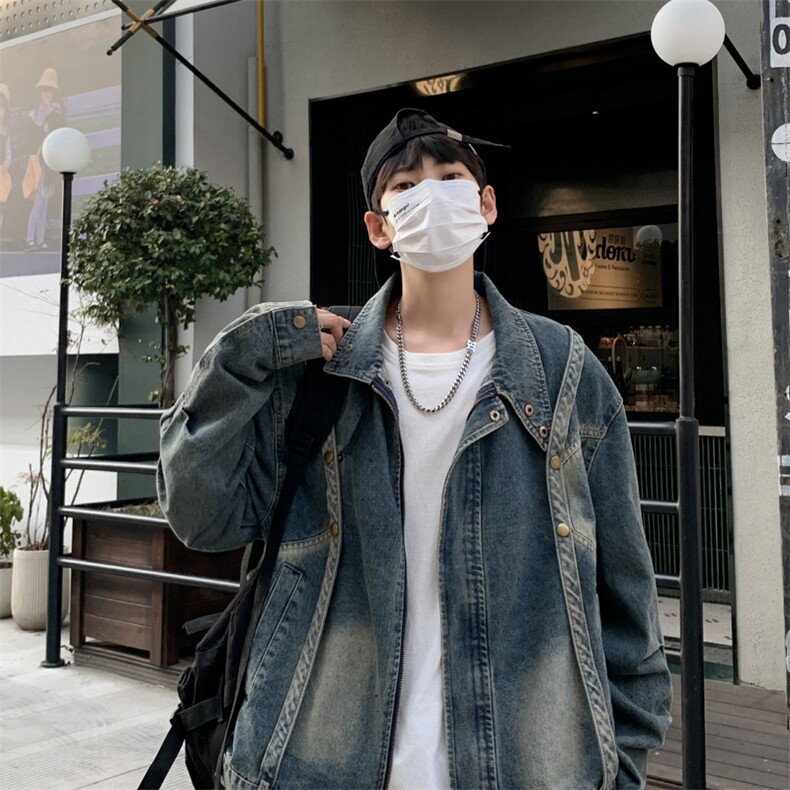 牛仔外套男春秋韩版潮流夹克男休闲百搭青少年上衣服JK02131-P75,男装夹克,星座308B-1