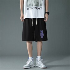 HD74242-P22华夫格短裤男大码宽松五分裤男直筒中裤，男装休闲裤，电商A040
