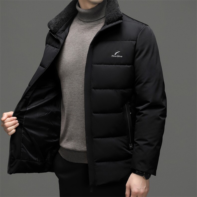 QN2205钱塘2020-2冬季厚款新款中年男士商务休闲简约棉衣P65图片