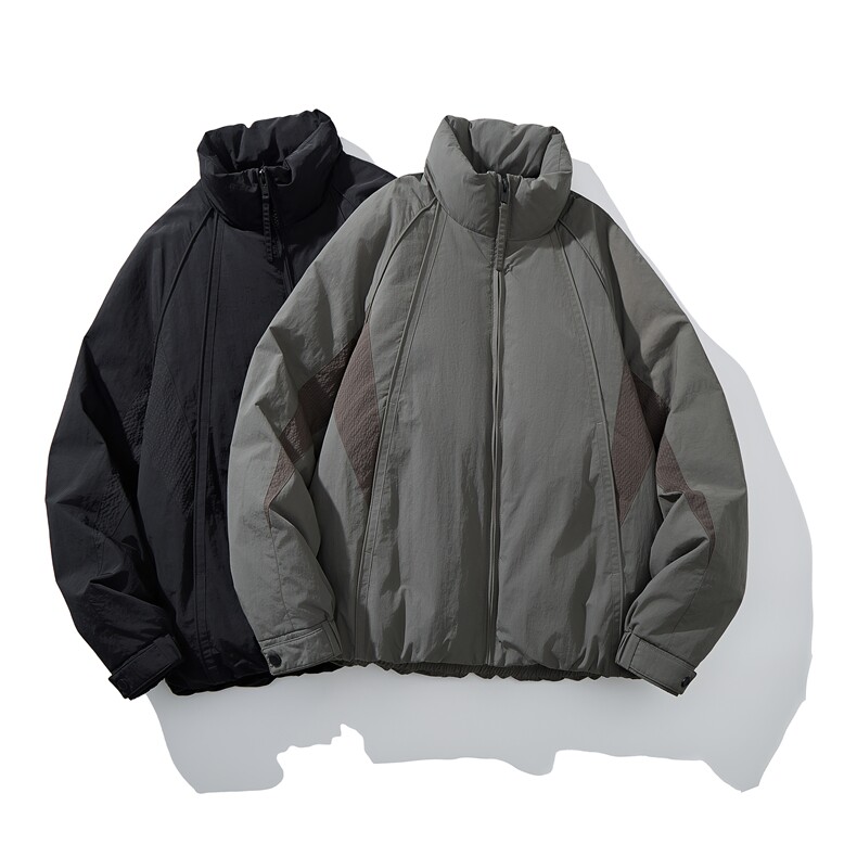 男士短款纯色立领绒服外套D213-M371-P330,女装短外套,电商D213