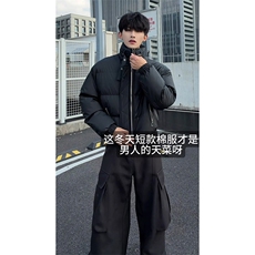 港风经典设计舒适文艺上衣秋冬短款个性时髦棉衣HY875P95，男装棉衣，电商A102B