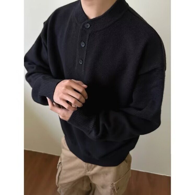 男女松弛感老钱针织毛衣针织衫慵懒百搭亨利打底长袖秋冬MYD570,男装T恤,星座516A