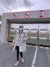 重工加厚立领长款羽绒服，女装羽绒服，驿谷