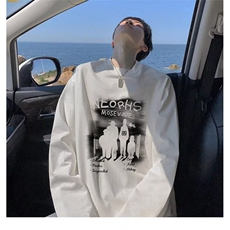 新款百搭日系ins简约纯棉长袖T恤原宿文艺流行卫衣T130-P30网络图，女装T恤，电商B245