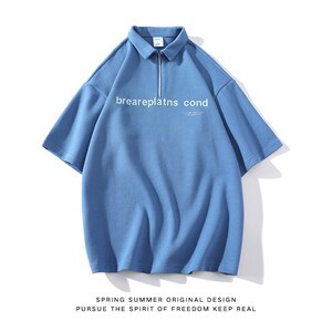 夏季新款POLO杉休闲潮流美式华夫格百搭翻领短袖T恤PL3320-P52图片