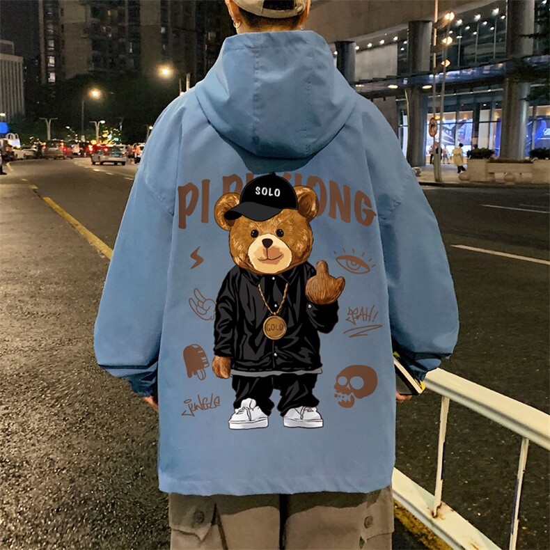 ！港风风衣男短款长袖夹克男休闲外套男上衣男DJK303-P45图片