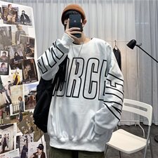 秋季新款卫衣男韩版宽松圆领落肩潮流潮上衣202-7-GW05，男装卫衣，星座1302
