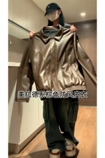 【直播】春季新款皮衣女外套宽松皮夹克C2318-TP90控价138，男装夹克，电商A102-1
