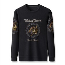 2023新款中年男士长袖t恤圆领印花时尚潮流秋季男土宽松卫衣，男装卫衣，电商B212（原钱塘6029）