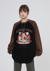 港风23新款秋季时尚百搭宽松字母印花潮流圆领卫衣WY16P48控68，男装卫衣，A247A