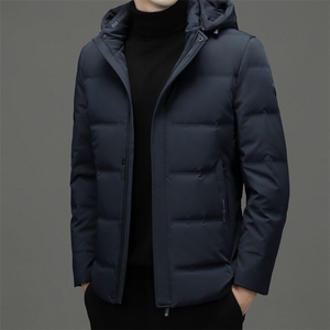 男士可脱卸帽羽绒服冬季中年加厚保暖外套商务休闲男装御寒上衣图片
