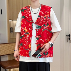 RM1常年有货大花马甲双层团队服喜庆婚礼服M-5XL大码，男装背心/马甲，星座115A(原星座507）
