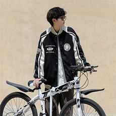 美式嘻哈拼色刺绣棒球服外套男潮牌街头宽松情侣休闲夹克Z629P60，男装夹克，星座1116-2