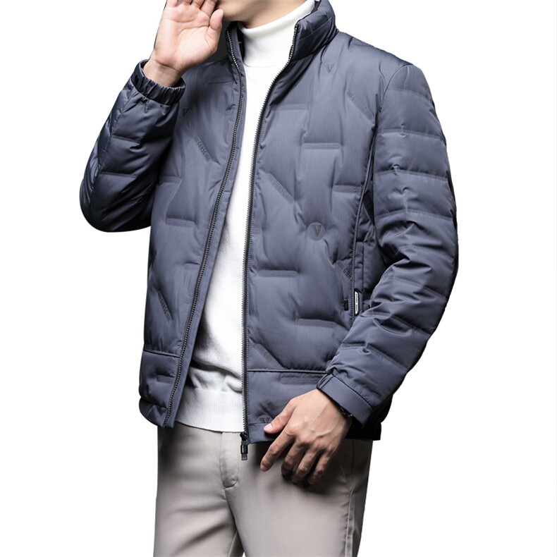 男士加厚保暖立领羽绒服2023冬季新款商务休闲外套中年男装上衣,男装羽绒服,电商B212（原钱塘6029）