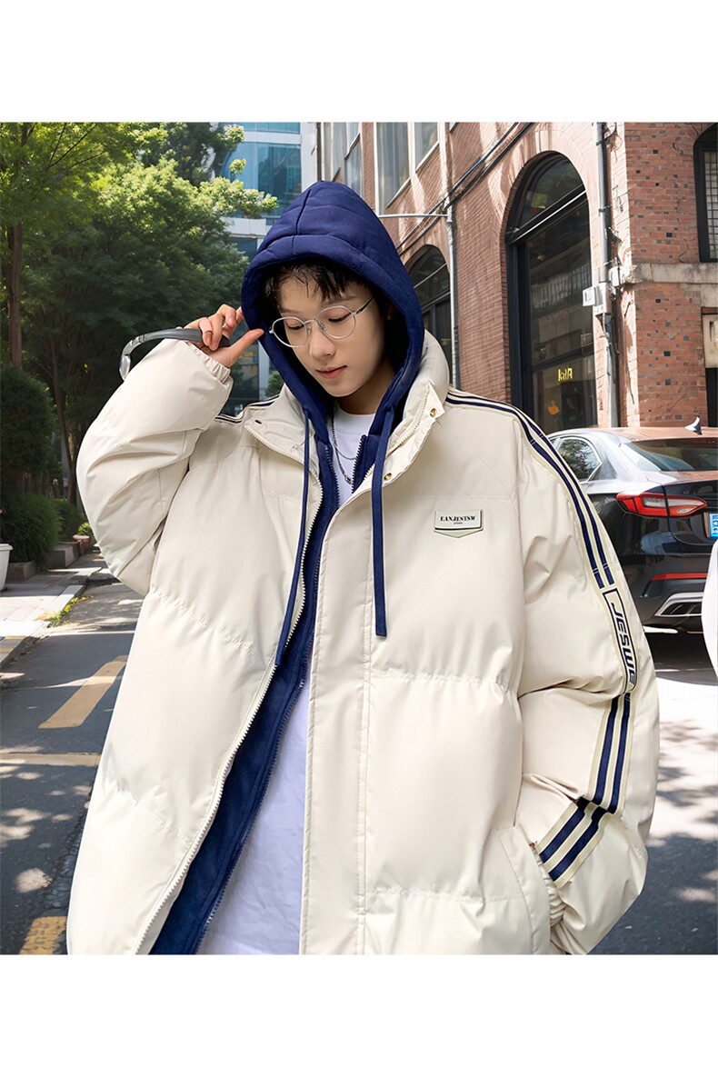 棉衣男冬季新款港风K宽松假两件宽松连帽学生棉服MY8882-P82,男装棉衣,星座214-3