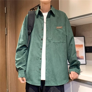 长袖衬衫男韩版潮流高级感上衣服港风休闲学生痞帅衬衣秋冬季外套图片