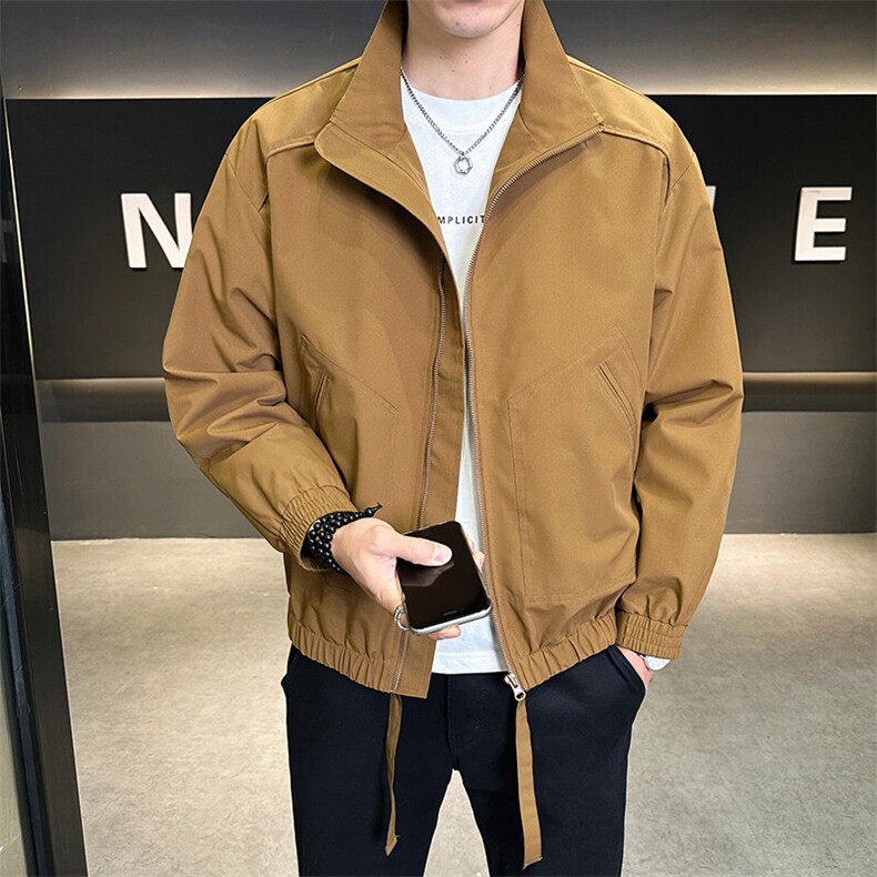 新款冲锋衣外套男士春秋立领宽松大码户外工装夹克男装2528-P58,男装夹克,星座1403B