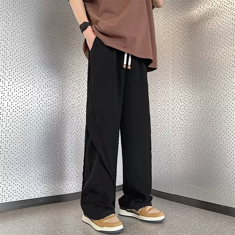 美式休闲裤男款春夏季潮流韩版宽松设计感裤子垂感直筒休闲西裤,男装西裤,星座410-7
