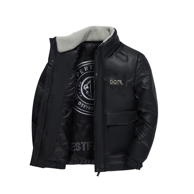 羽绒服男2023新款冬季加厚保暖立领上衣中年爸爸装男士休闲外套,男装羽绒服,电商B212（原钱塘6029）