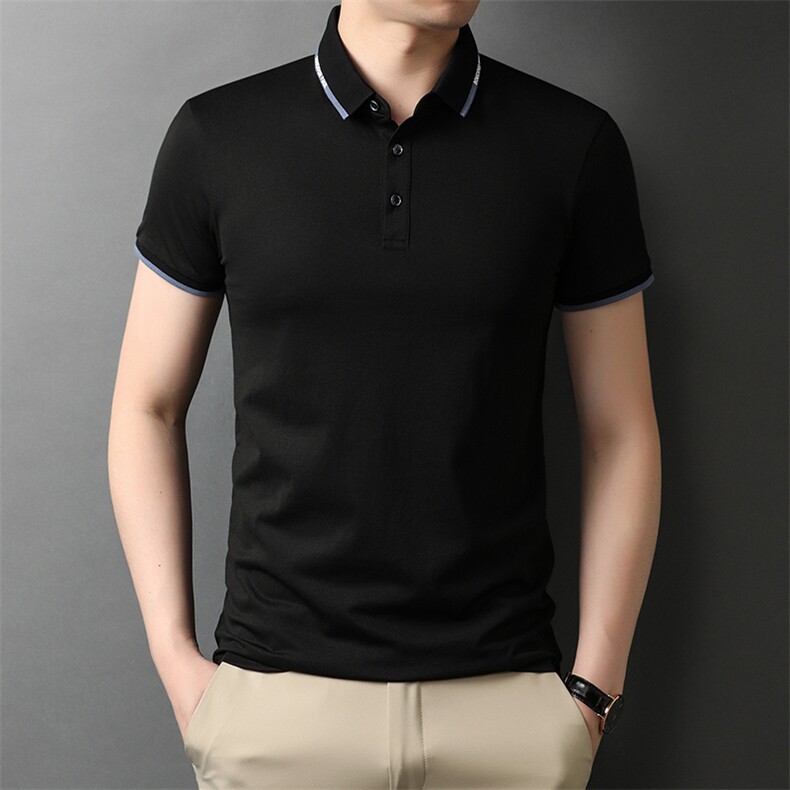 D88167钱塘2020-1商务休闲百搭夏季薄款中年男士短袖T恤P50图片