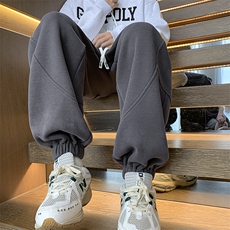 wassuphappy重磅束脚卫裤男春秋款夏季潮牌oversize休闲阔腿裤子，男装休闲裤，星座604