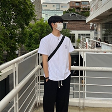 816B-T1055-P35纯棉！高级感简约设计款ins短袖，男装T恤，星座816B