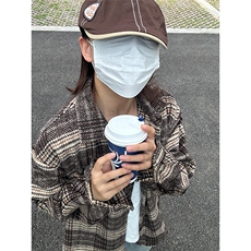 400G磨毛秋冬新款格纹翻领衬衫加厚磨毛格子外套CS316-P45，男装衬衫，星座301C-5