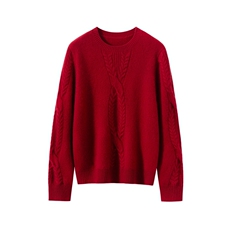 2025年秋季时尚百搭通勤简约休闲圆领长袖绞花，女装羊绒衫，臻维羊绒