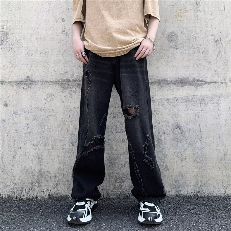 青春流行ins男直筒水洗牛仔裤NX42P48,男装牛仔裤,星座1116-2