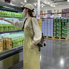 背带裙俩件套装女2025新款春秋新款长袖收腰显瘦气质减龄连衣裙子，女装套装/套裙，浙宝285（原212）