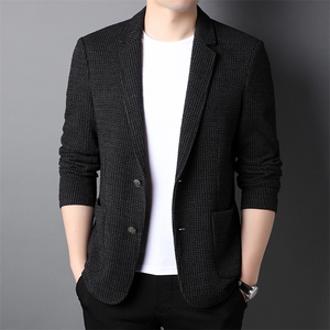 男西装2023春季新款商务休闲西服修身中年爸爸装外套单件上衣图片