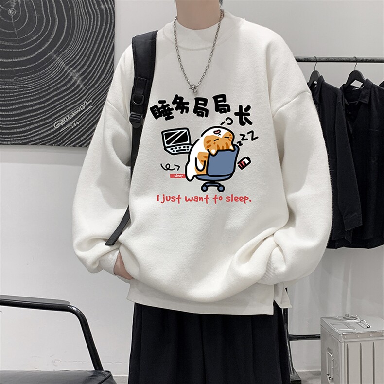 半高领毛衣男大码胖子针织衫毛线衣M18447-P45加绒款-P65,男装针织衫/毛衣,电商A040
