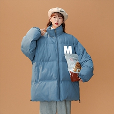 中性风22冬季新款简约M字母印花面包服立领棉衣MY2046P65控98，男装棉衣，A247A