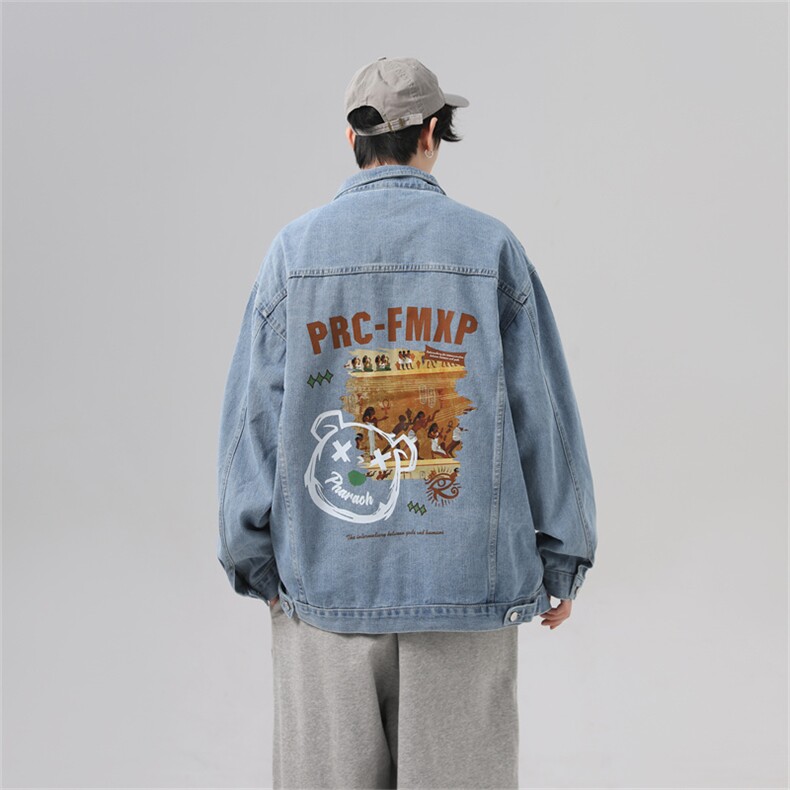 水洗牛仔外套男款秋季美式痞帅上衣服宽松休闲工装夹克JK1024-P68,男装夹克,星座1103-3