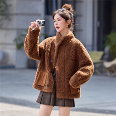 2025冬季新款~~双面穿皮毛一体，女装棉衣/棉服，意芙