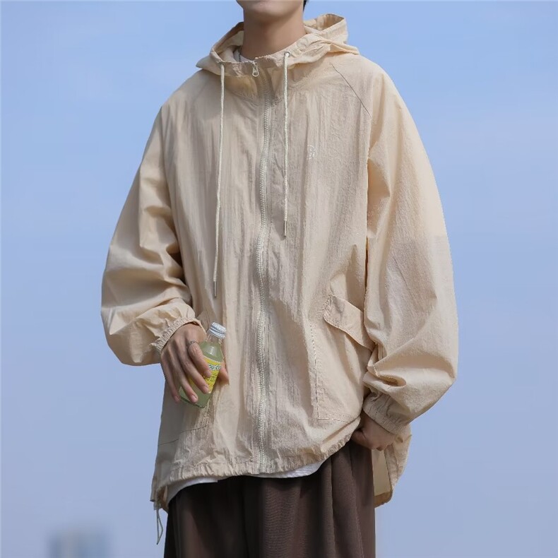 夏季防晒衣男韩版潮流连帽纯色帅气2023新款百搭ins外套W4789-P38,男装防晒衣,星座412-2
