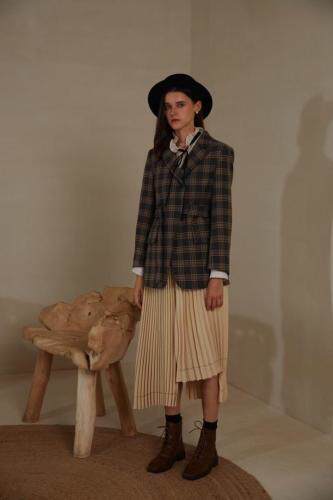 【??秋季新品磨毛复古格子西装】，女装西装，DIINTTO地朵